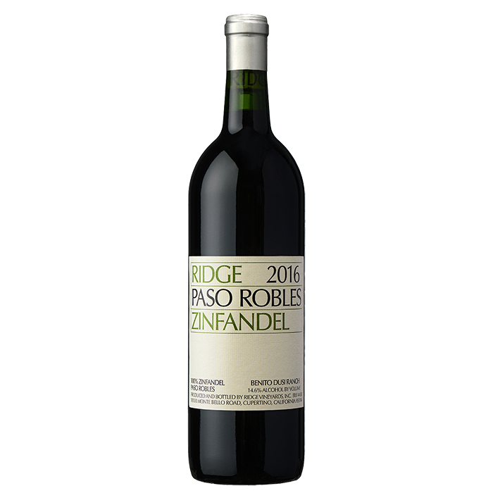 Ridge Vineyards Paso Robles Zinfandel Bottle Preview