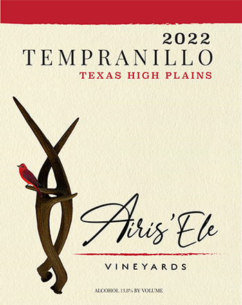 Airis'Ele Vineyards Tempranillo Bottle Preview