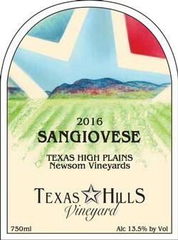Texas Hills Vineyard Sangiovese Estate 2015 Bottle Preview