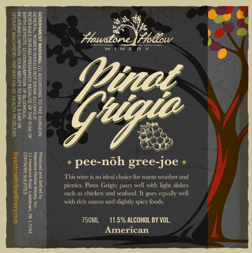 Hawstone Hollow Winery Pinot Grigio Bottle Preview