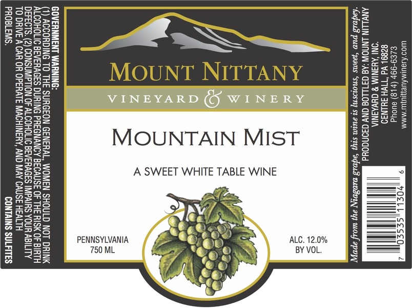 Mount Nittany Vineyard & Winery Mountain Mist Bottle Preview